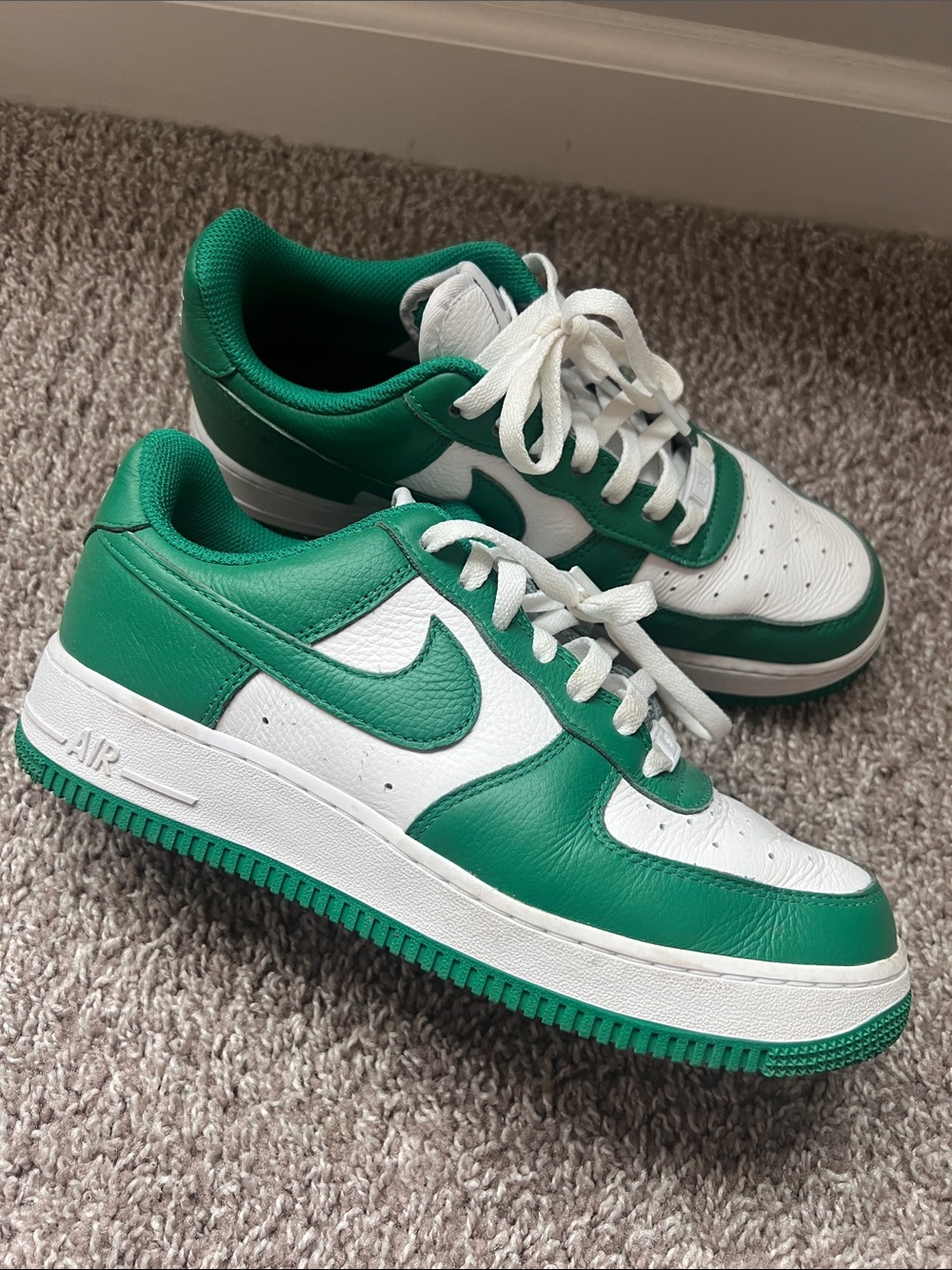Custom Green and White Nike Air Force 1